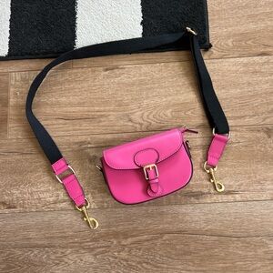 Pink Leather Crossbody Bag